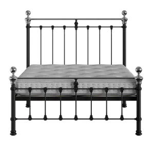 Hamilton Chromo Low Footend iron/metal bed in black with Juno mattress - Thumbnail