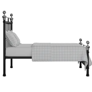 Hamilton Chromo Low Footend iron/metal bed in black with Juno mattress - Thumbnail