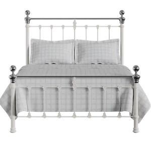 Hamilton Chromo Low Footend iron/metal bed in ivory - Thumbnail