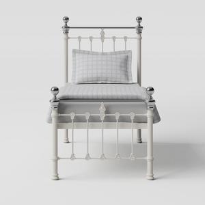 Hamilton Chromo Low Footend iron/metal single bed in ivory - Thumbnail