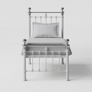 Hamilton Chromo Low Footend iron/metal single bed in white - Thumbnail