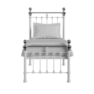 Hamilton Chromo Low Footend iron/metal single bed in white - Thumbnail