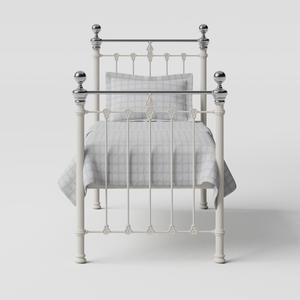 Hamilton Chromo iron/metal single bed in ivory - Thumbnail