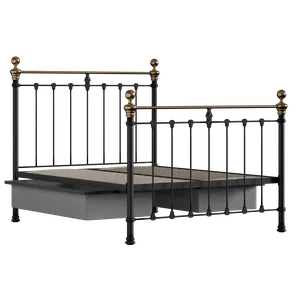 Hamilton iron/metal bed in black with drawers - Thumbnail