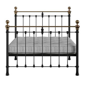 Hamilton ijzeren bed in zwart met matras - Thumbnail