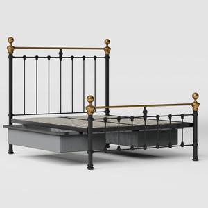 Hamilton Low Footend iron/metal bed in black with drawers - Thumbnail