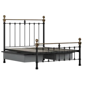 Hamilton Low Footend ijzeren bed in zwart met lades - Thumbnail