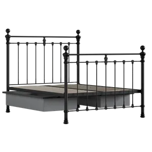 Hamilton Solo iron/metal bed in black with drawers - Thumbnail