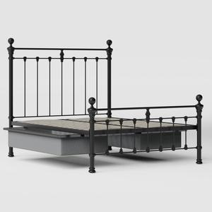 Hamilton Solo Low Footend cama de metal en negro con cajones - Thumbnail