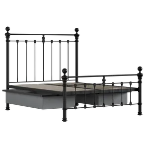 Hamilton Solo Low Footend cama de metal en negro con cajones - Thumbnail