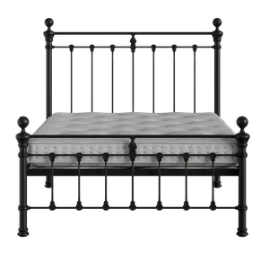 Hamilton Solo Low Footend ijzeren bed in zwart met matras - Thumbnail