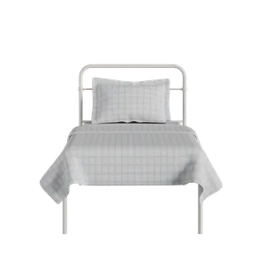 Hampton iron/metal single bed in ivory - Thumbnail