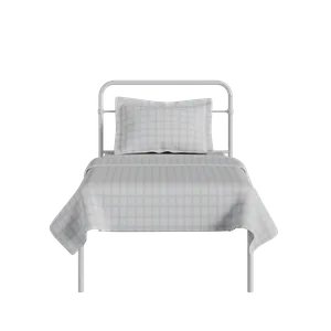 Hampton iron/metal single bed in white - Thumbnail