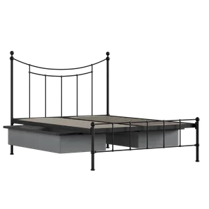 Isabelle ijzeren bed in zwart met lades - Thumbnail