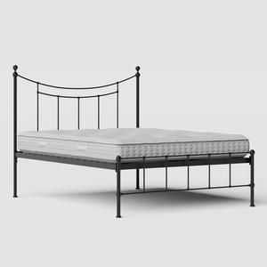 Isabelle iron/metal bed in black with Juno mattress - Thumbnail