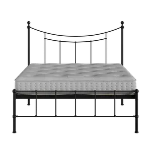 Isabelle iron/metal bed in black with Juno mattress - Thumbnail