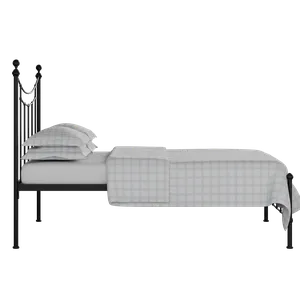 Isabelle iron/metal bed in black with Juno mattress - Thumbnail