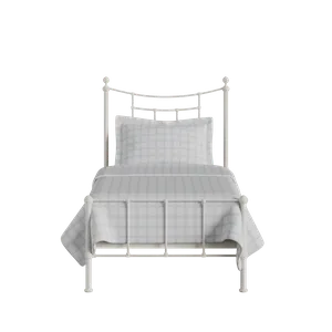 Isabelle iron/metal single bed in ivory - Thumbnail