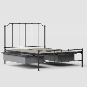Julia iron/metal bed in black with drawers - Thumbnail