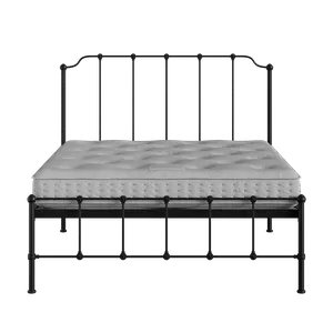 Julia iron/metal bed in black with Juno mattress - Thumbnail