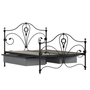 Melrose ijzeren bed in zwart met lades - Thumbnail