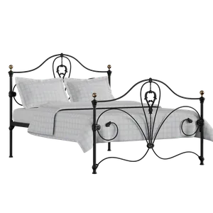 Melrose iron/metal bed in black with Juno mattress - Thumbnail