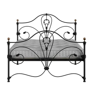 Melrose ijzeren bed in zwart met matras - Thumbnail
