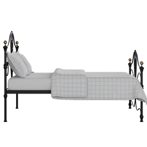 Melrose iron/metal bed in black with Juno mattress - Thumbnail