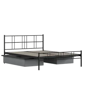 Mortlake ijzeren bed in zwart met lades - Thumbnail