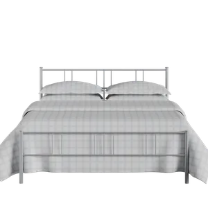 Mortlake iron/metal bed in silver - Thumbnail