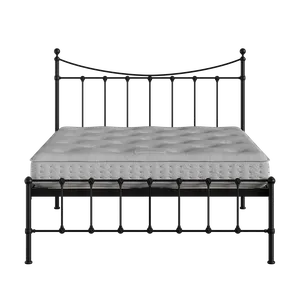 Olivia iron/metal bed in black with Juno mattress - Thumbnail