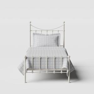 Olivia iron/metal single bed in ivory - Thumbnail