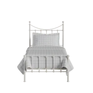 Olivia iron/metal single bed in ivory - Thumbnail
