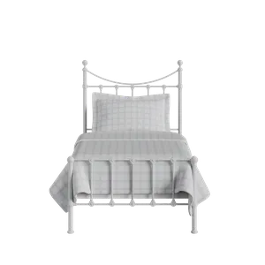 Olivia iron/metal single bed in white - Thumbnail