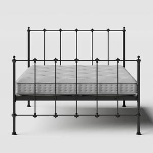 Paris iron/metal bed in black with Juno mattress - Thumbnail