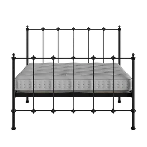 Paris iron/metal bed in black with Juno mattress - Thumbnail