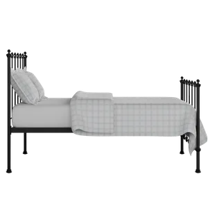 Paris iron/metal bed in black with Juno mattress - Thumbnail