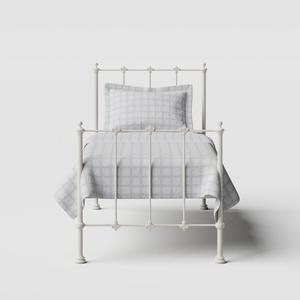 Paris iron/metal single bed in ivory - Thumbnail