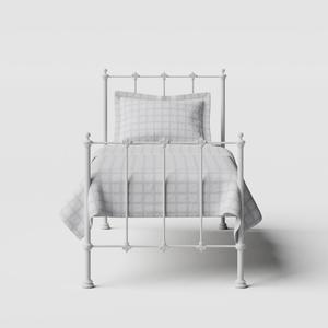 Paris iron/metal single bed in white - Thumbnail