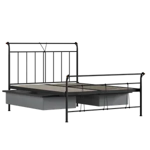 Pellini iron/metal bed in black with drawers - Thumbnail