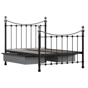 Selkirk Chromo cama de metal en negro con cajones - Thumbnail