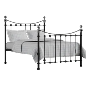 Selkirk Chromo iron/metal bed in black with Juno mattress - Thumbnail