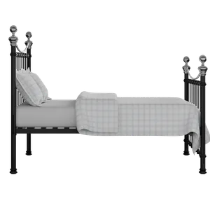 Selkirk Chromo iron/metal bed in black with Juno mattress - Thumbnail