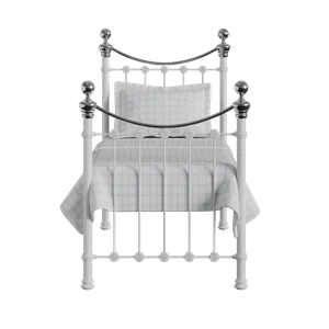 Selkirk Chromo iron/metal single bed in white - Thumbnail