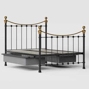 Selkirk iron/metal bed in black with drawers - Thumbnail