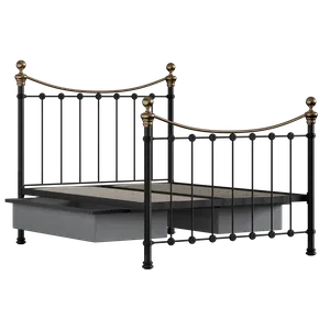 Selkirk ijzeren bed in zwart met lades - Thumbnail