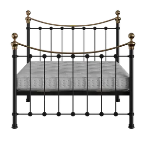 Selkirk ijzeren bed in zwart met matras - Thumbnail