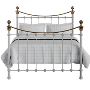 Selkirk iron/metal bed in silver - Thumbnail