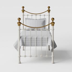 Selkirk iron/metal single bed in ivory - Thumbnail