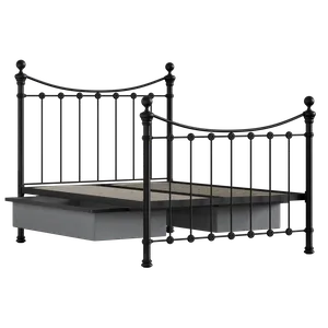 Selkirk Solo cama de metal en negro con cajones - Thumbnail